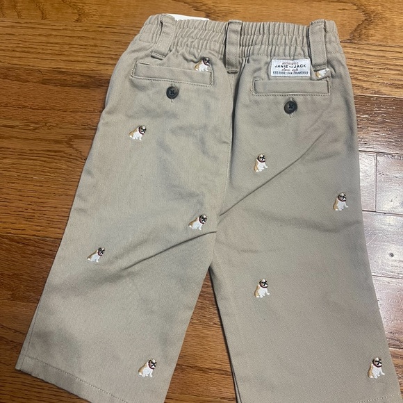 Janie and Jack New with Tag Bulldog embroidered khaki pants - Picture 4 of 5